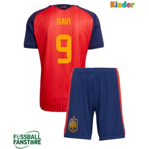 Spanien Paez Gavi #9 Replik Heimtrikot Kinder WM 2026 Kurzarm (+ Kurze Hosen)